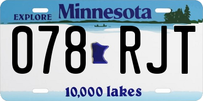 MN license plate 078RJT