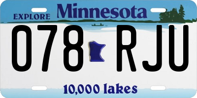 MN license plate 078RJU