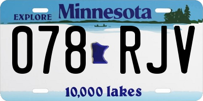 MN license plate 078RJV