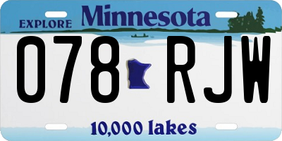 MN license plate 078RJW