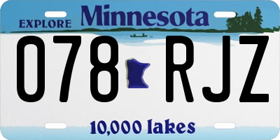 MN license plate 078RJZ