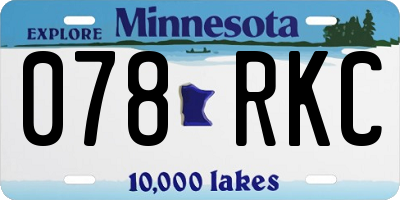 MN license plate 078RKC