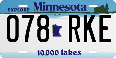 MN license plate 078RKE