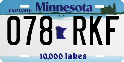 MN license plate 078RKF