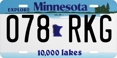 MN license plate 078RKG