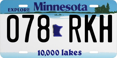 MN license plate 078RKH