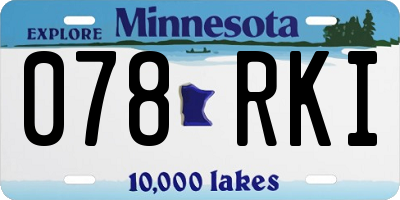 MN license plate 078RKI