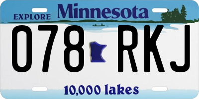 MN license plate 078RKJ
