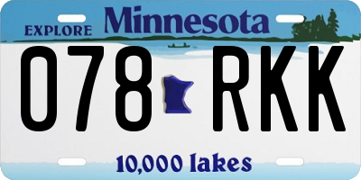 MN license plate 078RKK
