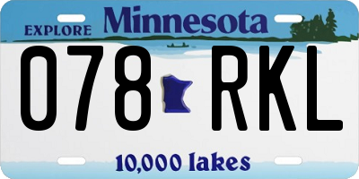 MN license plate 078RKL