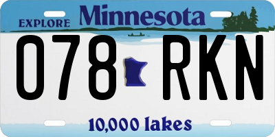 MN license plate 078RKN