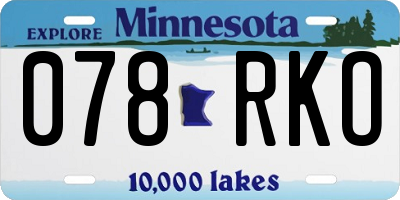 MN license plate 078RKO