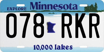 MN license plate 078RKR