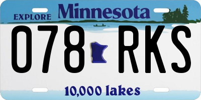 MN license plate 078RKS