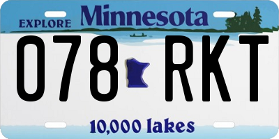 MN license plate 078RKT