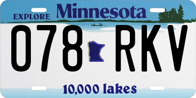MN license plate 078RKV