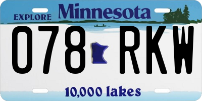 MN license plate 078RKW