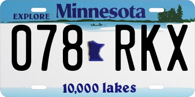 MN license plate 078RKX