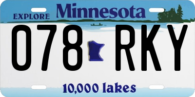 MN license plate 078RKY