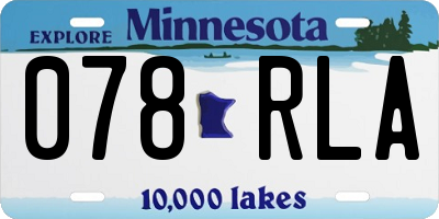 MN license plate 078RLA