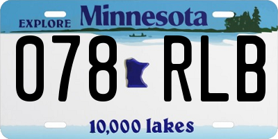 MN license plate 078RLB