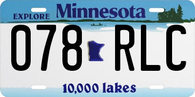 MN license plate 078RLC