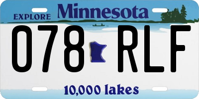 MN license plate 078RLF