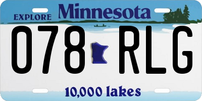 MN license plate 078RLG