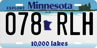 MN license plate 078RLH
