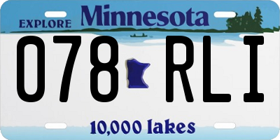 MN license plate 078RLI