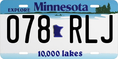 MN license plate 078RLJ