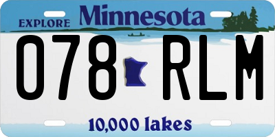 MN license plate 078RLM