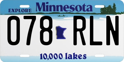 MN license plate 078RLN