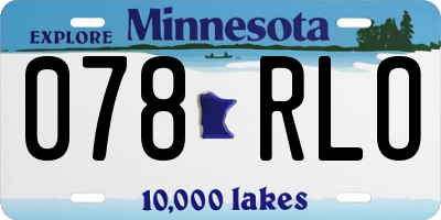 MN license plate 078RLO