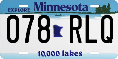 MN license plate 078RLQ