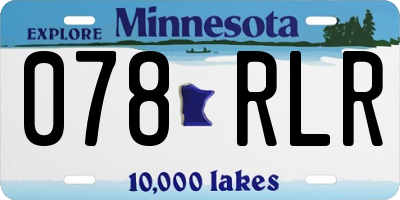 MN license plate 078RLR