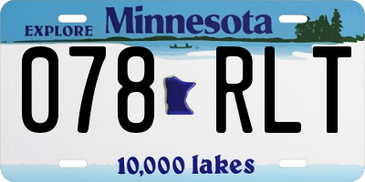 MN license plate 078RLT