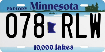 MN license plate 078RLW