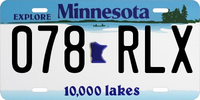 MN license plate 078RLX