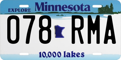 MN license plate 078RMA