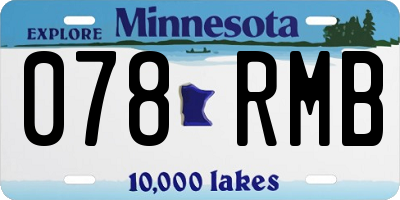 MN license plate 078RMB