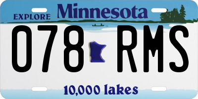 MN license plate 078RMS