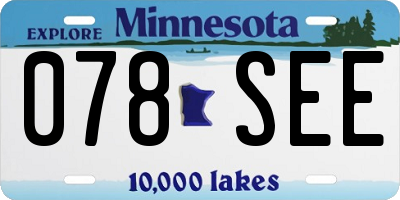 MN license plate 078SEE