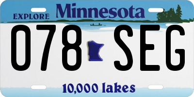 MN license plate 078SEG