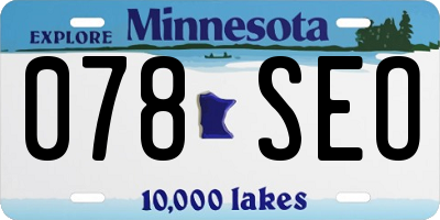 MN license plate 078SEO