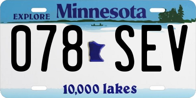 MN license plate 078SEV