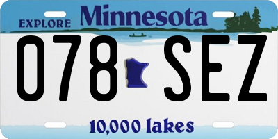 MN license plate 078SEZ