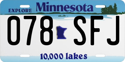 MN license plate 078SFJ