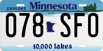 MN license plate 078SFO