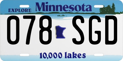MN license plate 078SGD